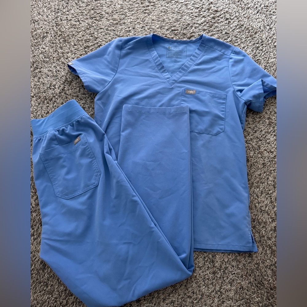 Figs Classic Blue Scrub Set